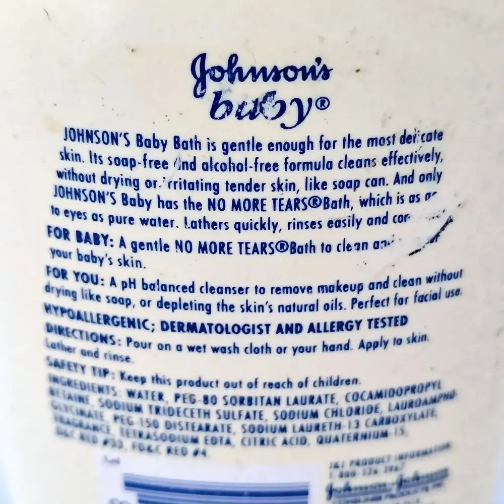 Vintage Johnson's Baby Bath No More Tears 9 oz. Mild Discontinued 1994 USA Made